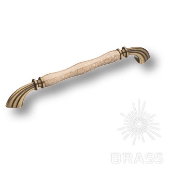 Brass Ручка скоба 1905-40-192-L BROWN орнамент (фактура камень) / старая бронза 192 мм фото 1