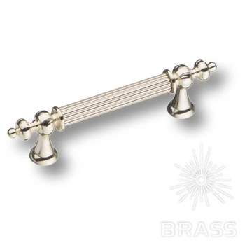 Brass Ручка скоба 1670-51-96-053 глянцевый никель ребристая 96 мм фото 1
