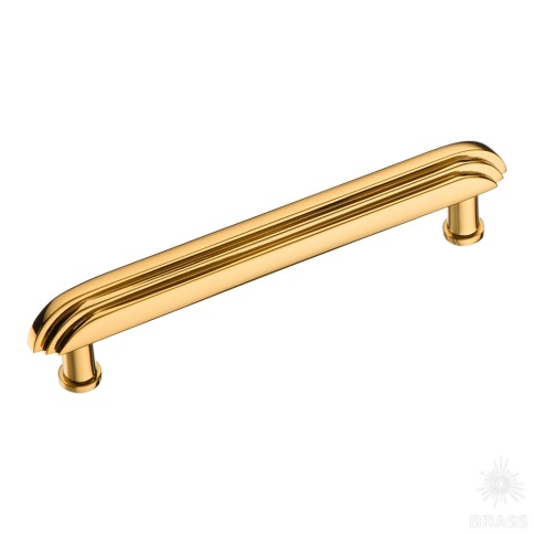 Brass Ручка скоба 25240-003-128 латунь глянцевое золото 128 мм фото 1