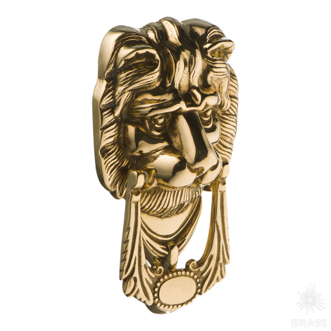 00272 Дверной молоток Лев латунь фото 1