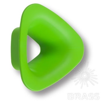 Brass Ручка кнопка детская 491032ST06 треугольник зелёный 32 мм фото 1