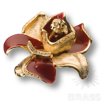 Brass Ручка кнопка "Magnolia" эксклюзивная коллекция 11.55 MO10 глянцевое золото 24 K  фото 1