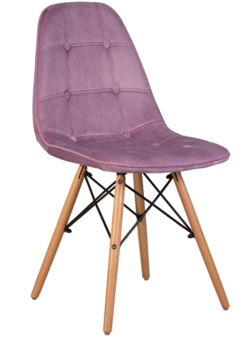Стул обеденный Модель № 10 (сиденье - пудрово-сиреневый велюр, ножки - светлый бук) фото 1