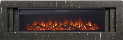 Каминокомплект Line 60 SFT Stone Touch (Разборный) - Серый мрамор с очагом Vision 60 LOG LED фото 2