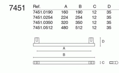 Brass Ручка рейлинг модерн 7451.0350.960 медный 320 мм фото 2