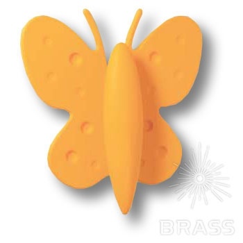 Brass Ручка кнопка детская 453032ST07 бабочка желтая фото 1