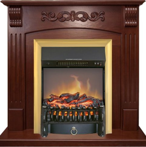 Каминокомплект Sorrento угловой - Орех с очагом Fobos FX M Brass фото 1
