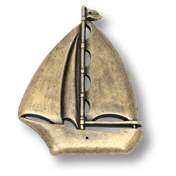 Brass Накладка декоративная в форме парусника морская коллекция 4430.0144.002 старая бронза фото 1