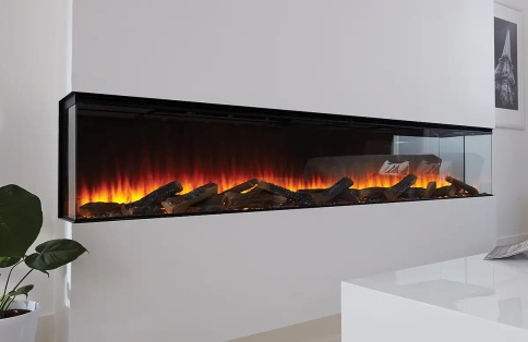 Трехсторонний электрокамин с обогревом BRITISH FIRES New Forest 2400 with Signature logs - 2400 мм фото 5