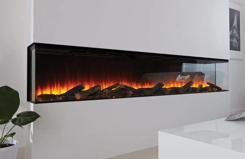 Трехсторонний электрокамин с обогревом BRITISH FIRES New Forest 2400 with Signature logs - 2400 мм фото 5