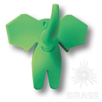 Brass Ручка кнопка детская 463025ST06 слон зеленый фото 1