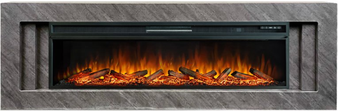 Каминокомплект Line 60 Concrete - Серый бетон с очагом Vision 60 LOG LED фото 1