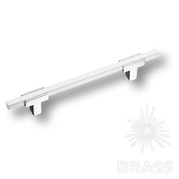 Brass Ручка рейлинг 778-128-Chrome-White глянцевый хром-белый 128 мм фото 1