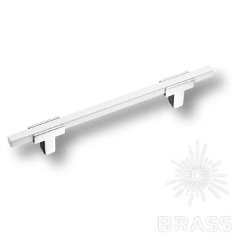 Brass Ручка рейлинг 778-128-Chrome-White глянцевый хром-белый 128 мм фото 1