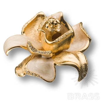 Brass Ручка кнопка "Magnolia" эксклюзивная коллекция 11.55 MO19 глянцевое золото 24 K  фото 1