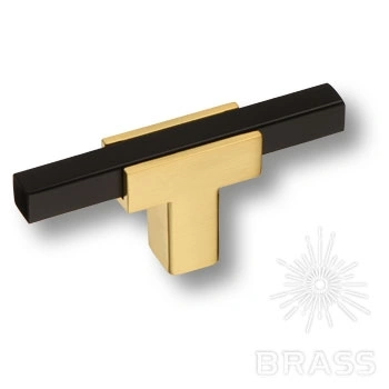 Brass Ручка кнопка 67-Matt Gold/Matt Black сатинированное золото/черный фото 1