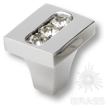 Brass Ручка кнопка 0771-005-1 латунь глянцевый хром с кристаллами Swarovski фото 1