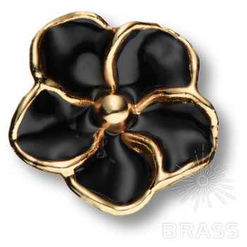 Brass Ручка кнопка SMALL PAPATYA-69-BLACK PEARL глянцевое золото фото 1