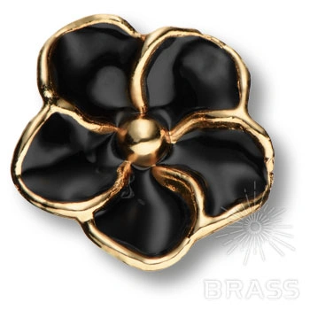 Brass Ручка кнопка SMALL PAPATYA-69-BLACK PEARL глянцевое золото фото 1