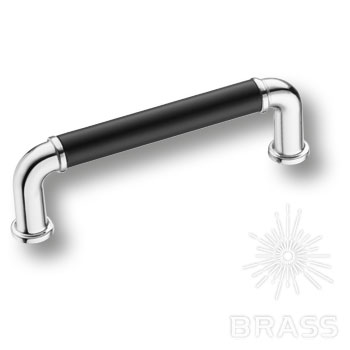 Brass Ручка скоба 4681 0096 CR-AL6 глянцевый хром/черный 96 мм фото 1