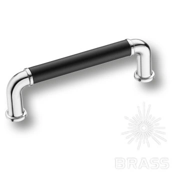 Brass Ручка скоба 4681 0096 CR-AL6 глянцевый хром/черный 96 мм фото 1