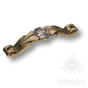 Brass Ручка скоба с кристаллами Swarovski эксклюзивная коллекция 15.166.96.SWA.12 античная бронза 96 мм фото 1