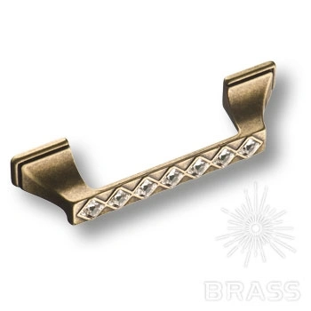 Brass Ручка скоба 15.127.96.SWA.12 античная бронза с кристаллами Swarovski 96 мм фото 1