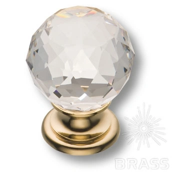 Brass Ручка кнопка эксклюзивная коллекция 9993-100 глянцевое золото с кристаллом фото 1