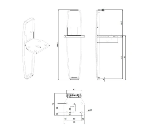 Опора для мебели F920S.240GBDH H=150-240 мм брауни фото 2