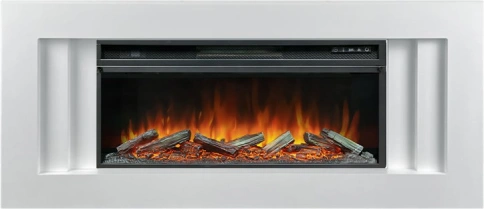 Каминокомплект Line 42 (Разборный) - Белый с очагом Vision 42 LOG LED фото 1