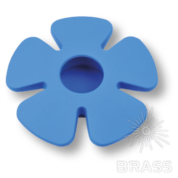 Brass Ручка кнопка детская 435025ST05 цветок синий фото 1