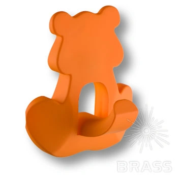 Brass Ручка кнопка детская 458032ST08 медведь оранжевый фото 1