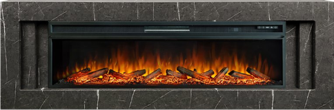 Каминокомплект Line 60 SFT Stone Touch - Серый мрамор с очагом Vision 60 LOG LED фото 1