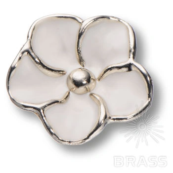 Brass Ручка кнопка SMALL PAPATYA-51-KREM PEARL глянцевый никель фото 1