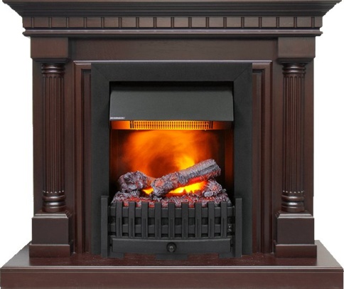 Каминокомплект Dallas - Темный дуб с очагом Danville Black FB2 фото 1