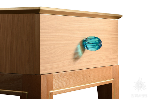 Brass 9958 Ручка "Яйцо" Хрусталь, дизайн "Каскад", серия "Вдохновлённые Россией", Бирюза фото 2