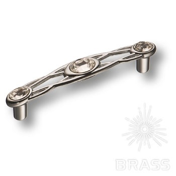 Brass Ручка скоба эксклюзивная коллекция 15.133.96.SWA.07 глянцевый хром с кристаллами Swarovski 96 мм фото 1