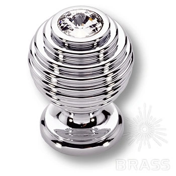 Brass Ручка кнопка с кристаллами Swarovski эксклюзивная коллекция 15.030 SWA 07 глянцевый хром фото 1