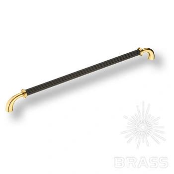Brass Ручка скоба 362320MP11PC02 глянцевое золото с черной вставкой 320 мм фото 1