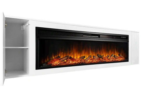 Каминокомплект Портал-тумба Madison (Разборный) - Бьянко белый с очагом Vision 60 LOG LED фото 2