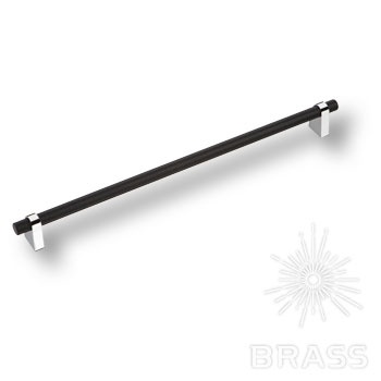 Brass Ручка рейлинг 8952 0320 CR-AL6 глянцевый хром/чёрный 320 мм фото 1