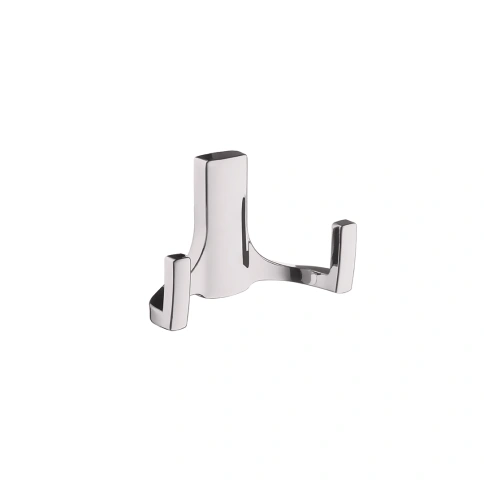 Крючок мебельный двухрожковый KR 0330 SC матовый хром фото 1