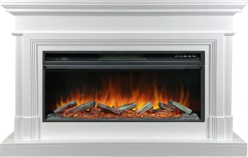 Каминокомплект Coventry - Белый (Ширина 1400 мм) с очагом Vision 42 LOG LED фото 1