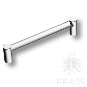 Brass Ручка рейлинг эксклюзивная коллекция BU 016.128.07 глянцевый хром 128 мм фото 1