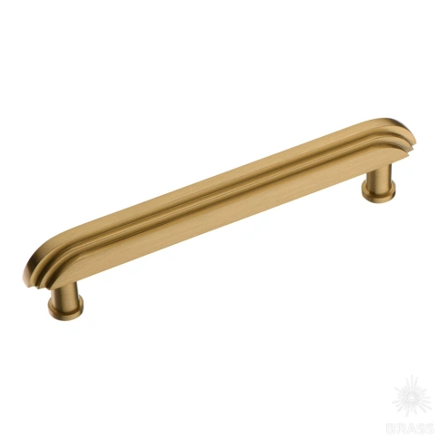 Brass Ручка скоба 25240-011-128 латунь сатинированная латунь 128 мм фото 1