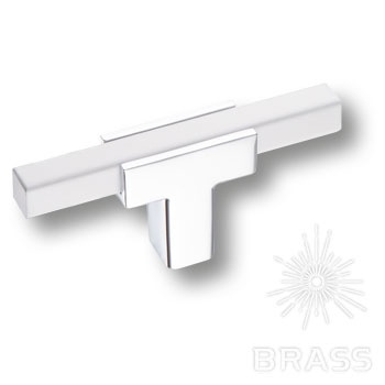 Brass Ручка кнопка 67-Chrome-White глянцевый хром-белый фото 1