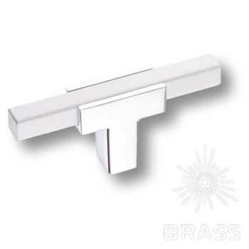 Brass Ручка кнопка 67-Chrome-White глянцевый хром-белый фото 1