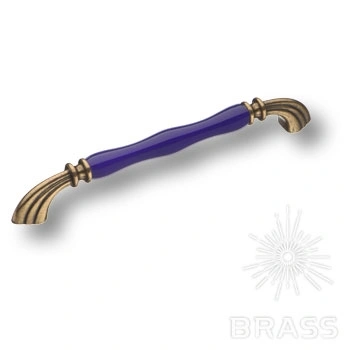 Brass Ручка скоба 1905-40-192-COBALT синий / старая бронза 192 мм фото 1