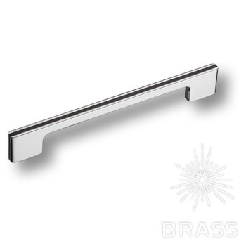 Brass Ручка скоба 182160MP02PL15 глянцевый хром с коричневой вставкой 160 мм фото 1