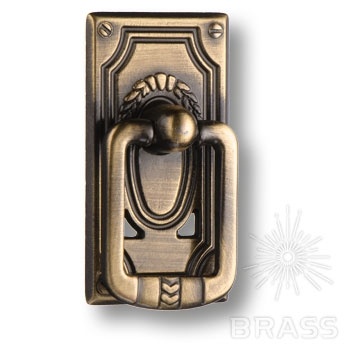 Brass Ручка кольцо на подложке 15.258.03.04 старая бронза фото 1